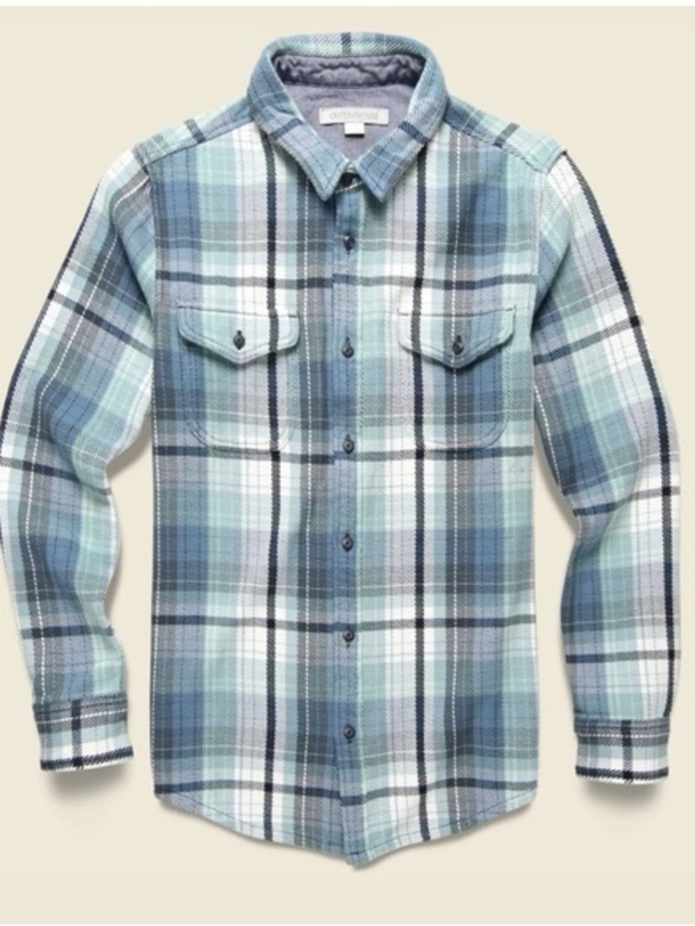 Outerknown Blanket Shirt in Daylight Seaview Plaid— Mens Large